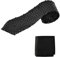 Wisebom Glitzer Krawatten für Herren und Damen Pailletten Krawatte Satin Krawatte und Einstecktuch Set Schmale Glitzer Schlips für Party Festival Disco Fasching (Schwarz)