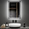 EMKE Bathroom Mirror with LED Lights, 50 x 70 cm Illuminated Wall Mounted Vanity Mirror, Backlit Bathroom Mirrors with Dimmable/Anti-fog/Touch Switch, Hardwired, IP44