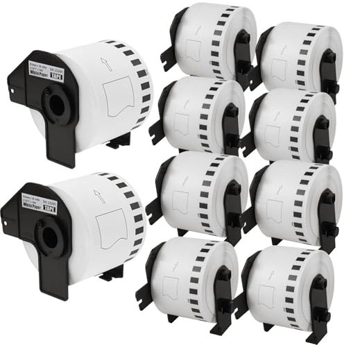 CJTR-10 Rollen DK - 22205 Endlosetiketten - 62 mm x 30,48 m - Kompatibel mit Brother QL Etikettendruckern wie QL-500, QL-570, QL-700, QL-800, QL-820NWB, QL-1100, QL-1110NWB