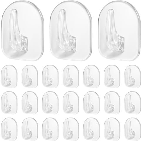 Lnngub 50 Stück Selbstklebende Haken, Transparente Kunststoff Selbstklebende Wandhaken Mehrzweck Klebehaken Ohne Bohren für Wohnzimmer, Schlafzimmer, Küche, Bad, Büro, Klassenzimmer, Autoinnenräume