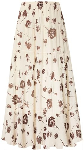 Genfien Gonne Donna da Donna Gonna Lunga in Chiffon con Fodera | Cintura Elastica, Vita Alta Estiva,Elegante,Bohemien
