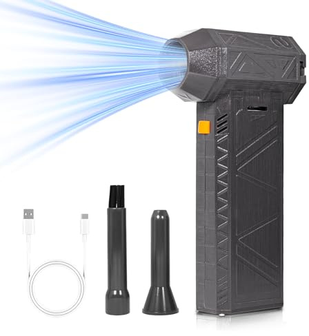 AURTEC Plumeau à air comprimé – 130 000 tr/min haute puissance avec batterie rechargeable de 8000 mAh, contrôle de la vitesse coulissante, souffleur électrique portable léger pour ordinateur, appareil