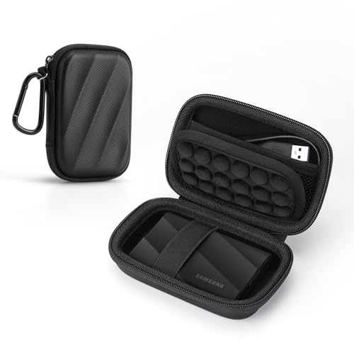 SSD Hard Case for Samsung T9/T7 Shield/T7/T7 TOUCH External SSD Drive 1TB, 2TB, 4TB Portable Cover Protective Travel Carrying Storage Bag (Black)