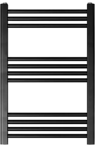 Balterley Straight Heated Heated Towel Rail Radiator, 499W, 600 x 700mm, Matt Black