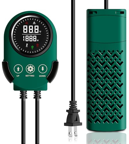 Chauffage intelligent pour aquarium de 800 W pour 500 à 800 litres submersible avec économie d'énergie à fréquence variable, protection contre la surchauffe, réglable pour eau douce, eau salée