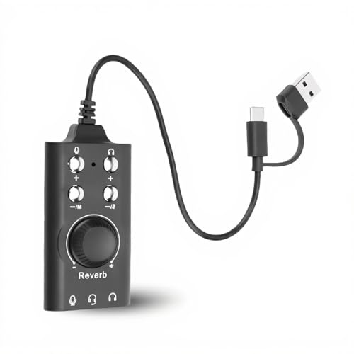 Topiky USB auf 3,5 Mm Jack Audioadapter, Externe Stereo Soundkarte mit Lautstärkeregelung, USB Soundkarte mit 3,5 Mm Kopfhörer und Mikrofon TRS Buchse für PC Laptop Desktop Headset