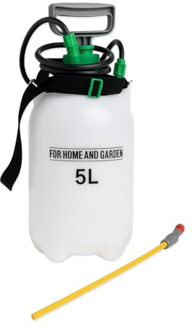 PLANTAWA Pulverizador a Presión 5L | Ideal para Plantas, jardín y huerto | Boquilla Ajustable, Correa de Transporte y Lanza de Largo Alcance | Fácil de Usar y Resistente