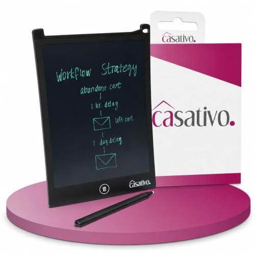 Casativo LCD-Schreibtafel (21,5 cm) mit präzisem Eingabestift – Elektronisches Zeichentablett für Notizen & Skizzen, inkl. Batterie