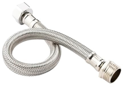 Edelstahl-Brauseschlauch, G1/2 Innen- und Außengewinde, geflochten, 20-200 cm Verlängerung, Handbrauserohr(40cm)
