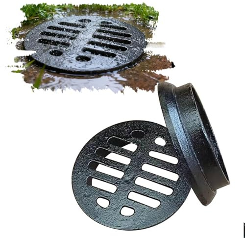 GSKFXJ Gusseisen Bodenablauf Gitterrost Rund Abflussgitter Anti-blockierend Filter Dach Kanalrost Entwässerungsgitter Für Garten Boden Balkon(75mm-2.95in)