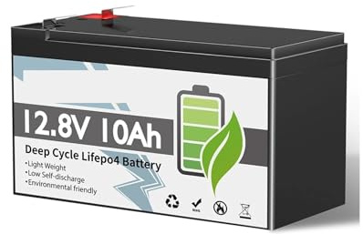12V 10Ah Rechargeable LiFePO4 Lithium Battery 3000 Deep Cycles Built-in BMS For Power Wheels Lights Scooters