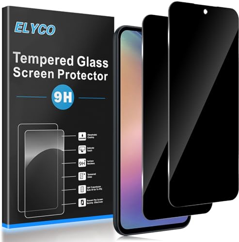 ELYCO Sichtschutz Schutzfolie für Samsung Galaxy A54 5G für Panzerglas, 2 Stück Anti-Spy Sichtschutzfolie, Sichtschutz Panzer Schutz Glas, Privacy Displayschutz, 9H Härte, Kratzfest, Blasenfrei