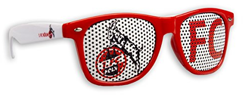 Blueprint Cologne 1. FC Köln Sonnenbrille Köln Fanbrille verschiedene Varianten (Rot Logo FC)