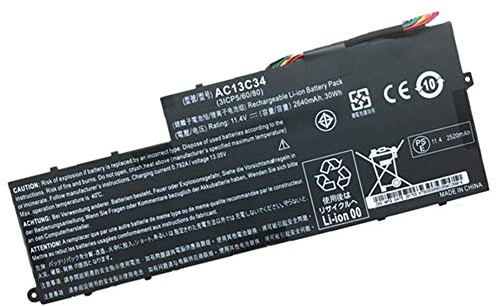 7XINbox 11.4V 2640mAh AC13C34 31CP5/60/80 Laptop Akku kompatibel mit Acer Aspire E3-111 V5-122P E3-112 ES1-111M MS237 E3-111-C0E2 E3-111-C8K0 E3-112-C3XN E3-112-C5RM E3-112-C4CS E3-112-C1JG
