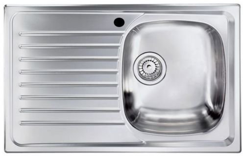 LAVELLO INCASSO LAVANDINO 1 VASCA DESTRA CM 79 X 50 MODELLO SIROS ACCIAIO INOX