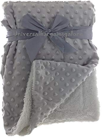 Newborn Soft Bubble Baby Blanket with Fleece Back for Crib Pram Boys Girls Infant Cot Bed Swaddle Pram Shawl Wrap Toddler Snuggle E&A Distribution Limited (Grey)