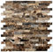 Mosaik Fliese selbstklebend Marmor Naturstein dunkelbraun Naturstein emperador dunkel für WAND KÜCHE FLIESENSPIEGEL THEKENVERKLEIDUNG Mosaikmatte Mosaikplatte