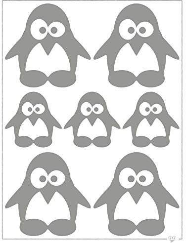 Transfer-Bügelbild 1 Bogen reflektierende Aufbügler, mehr Sichtbarkeit im Straßenverkehr, Motiv:Pinguin