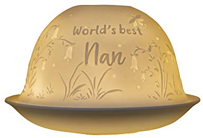Nordic Lights World's Best Nan Bone Porcelain Candle Shade Tea Light Holder Gift 62354