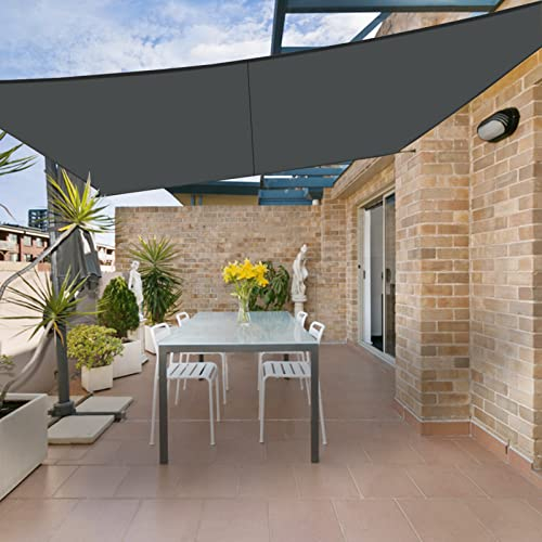 HENG FENG Sonnensegel Rechteckig 2x3m Wasserdicht PES Polyester Sonnenschutz Windschutz Wasserabweisend UV Schutz für Balkon Garten Terrasse Anthrazit