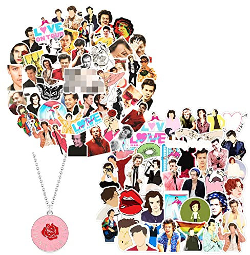 GTOTd Music Singer Stickers (100Pcs with Necklace Decor) Star Singer Gifts Party Supplies Vinyl Stickers Guitar Laptop Luggage Water Bottle Decals for Teens