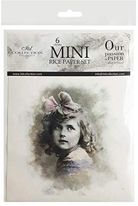 ITD Collection - Mini Reispapier Kreatives Set 14,8 x 14,8 cm (6 Blätter), Decoupage Reispapiere für Basteln, Papier zum Dekoration, Mehrfarbig (RSM015), Retro polka dots