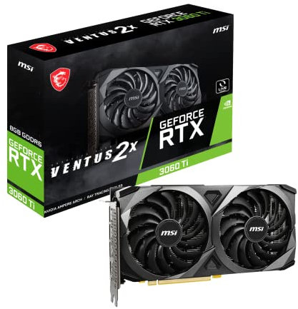 MSI GeForce RTX 3060 TI Ventus 2X 8G V1 LHR Carte Graphique Noir