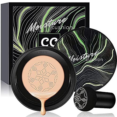 Cynamus Pilzkopf Luftkissen, CC Creme, Foundation Cover Concealer Make-up Feuchtigkeitsspendende aufhellende Pigment Liquid Foundation Perfekte Abdeckung, Make-up für alle Haut (02 Natürlich)