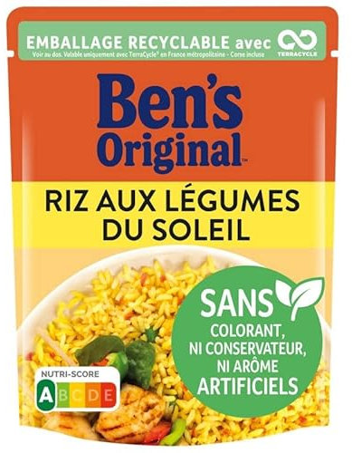 Ben'S Original Riz Micro Ondable Aux Légumes Du Soleil 2Min 250G - Lot De 4 - Vendu Par Lot
