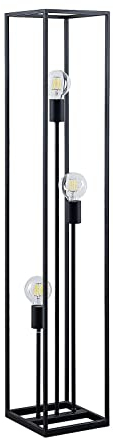 Lindby Stehlampe Wohnzimmer, Stehleuchte schwarz Metall Ecklampe 3x E27 Leuchtmittel Leselampe Standleuchte Wohnzimmerlampe Standlampe