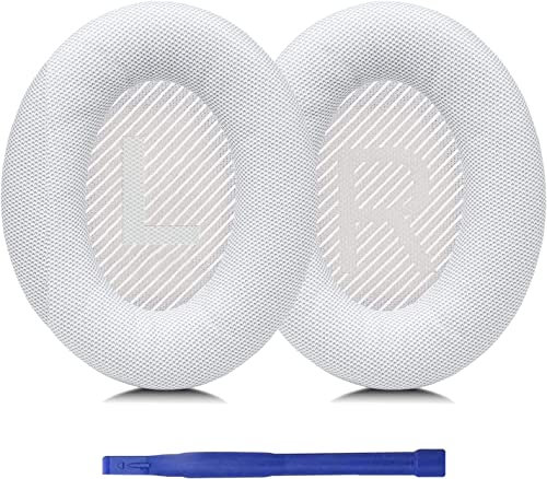Aiivioll Earpads Replacement for Bose QuietComfort 45 (QC45)/QuietComfort SE (QC SE)/New QuietComfort Wireless Headphones, Ear Pads with Softer Protein Leather and Noise Cancelling Foam (White)