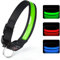 TENXSNUG Leuchthalsband Hund USB Aufladbar, Einstellbares LED Hundehalsband Leuchtend mit 3 Leuchtmodi für Kleine, Mittlere und Große Hunde, die Nachts Sicher Spazieren Gehen - Grün - S