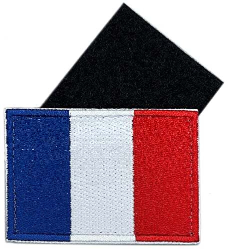 Patch Militaire Français avec Velkro - 100% Ecusson Militaire - Ecusson France - Patchs pour Sacs à Dos - Patch France 75 x 50 mm (Drapeau)