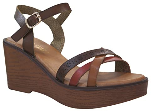 Women's Fashion Platform Wood Effect Heel cushioning Indoor Outdoor