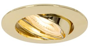 Qazqa Einbaustrahler, Einbauleuchte - Edu - Messing, max. 35W, Geeignet für LED, 6.2cm, Rund, Ideal als Flur, Küche lampe und Schlafzimmerlampe