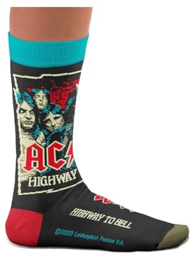 Sock Affairs ACDC Socken-Kollektion – Highway to Hell, Back in Black, Angus Young,– Geschenke für Rock Fans, Baumwollsocken, 2 Größen, 36-40 und 41-46