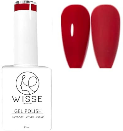 Wisse Make up Gel Nail Polish, UV/LED Soak-Off Nail Art Manicure Pedicure for Professional, Salon & Home Use - Long Lasting & Easy to Apply, 30 Colours - Wine Red