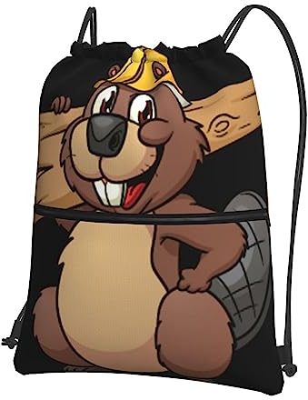 Tier Outdoor Casual Reißverschluss Kordelzug Rucksack Fitness Tasche Sport Rucksack, Biber Arbeiten, Einheitsgröße