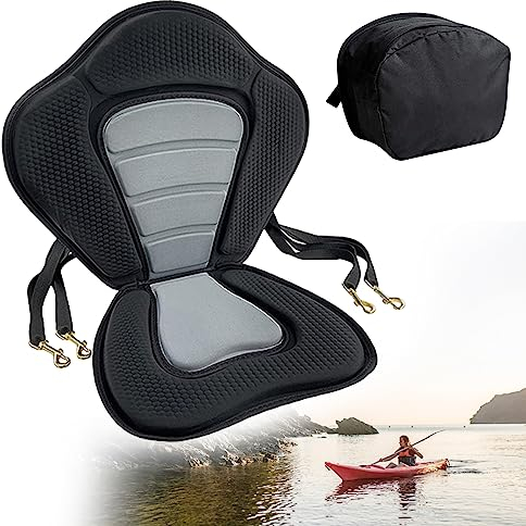 Xisair Kajak-Sitz mit Abnehmbarer Aufbewahrungstasche, Kajak-Sitz Eva-Schaum Verstellbare Bootssitz Multi-Szene Verwenden Kajak Boot Sitz für Kajaks, Kanus, Rafting, Yachten, Fischerboote