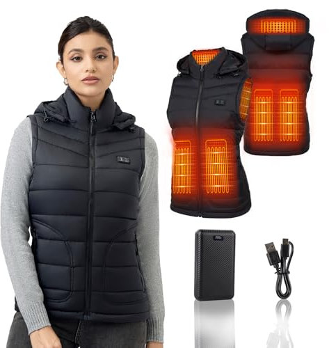 Mincoo Beheizbare Weste Damen: Wärmeweste mit Akku - Heizweste mit 7.4V/16000 mAh Akku Geeignet für Outdoor-Wanderungen und die Jagd…