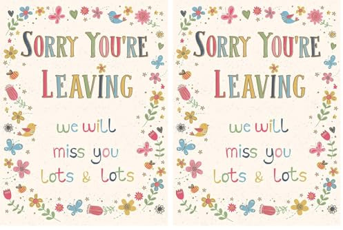 Piccadilly Greetings Traditional Large Card Leaving - 12 x 9 inches, A11471 (Pack of 2)