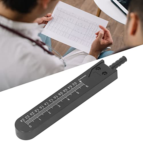 Telituny EKG Caliper, 0-2,4 Zoll EKG-Edelstahl Messlineal EKG Teiler Lineal Messwerkzeug zur Messung Krankenpflege Messen Elektrokardiographen mit verstellbaren Schrauben(Schwarz)