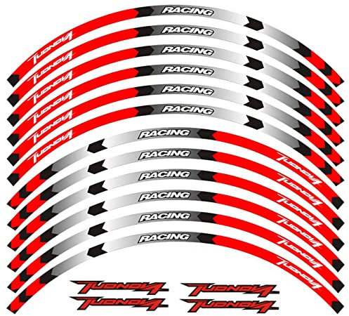 Roller Motorrad-Rad-Aufkleber, Reflektierender Aufkleber Für Aprilia Tuono V4 1100 RR Factory Tuono V4 R APRC Tuono V4 R ABS Randaufkleber (Color : B)