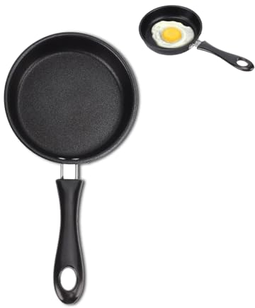 Padella antiaderente induzione fornelli elettrici gas, uova omelette, acciaio inox impugnatura, 14 cm