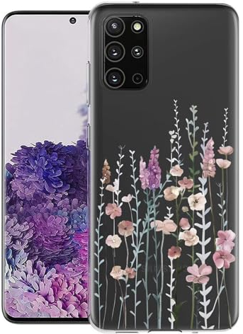Kaywzo Hülle für Samsung Galaxy S20+/S20 Plus,Transparent TPU Handyhülle mit Gemälde Blume Muster,Ultradünn Stoßfester Schutzhülle,Schön Silikon Cover Case-3