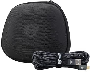 HEXGAMING Universal Carrying Case, 4m Type-C Charging Cable and Aim Rings for PS5 Compatible Joysticks, Storage Bag Kits Compatible with Xbox Controller, Black/White, Durable