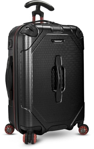 Traveler's Choice Maxporter II Hartschalen-Koffer aus Polycarbonat mit Spinnrollen, Schwarz, 22 Carry-On Luggage