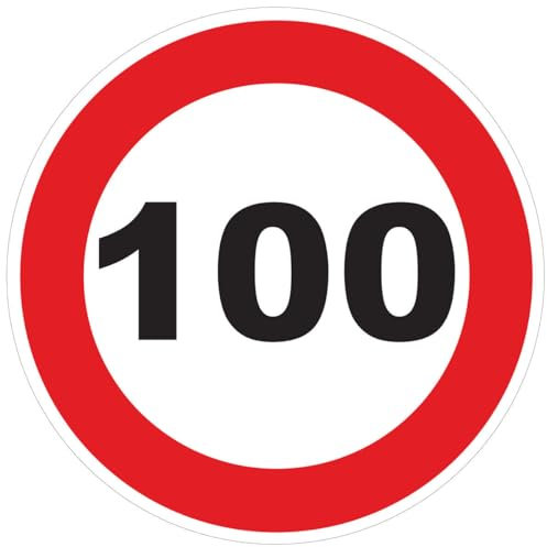 Aufkleber Geschwindigkeitsbegrenzung für Busse, Kreis, Rot – Traktor, Schwergewicht, Geschwindigkeitsbegrenzung, LKW, 100 km/h, selbstklebend, 10 cm Durchmesser
