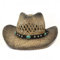 FULUJIDI Fedora Trilby Filzhut Hut Westlicher Cowboy-Strohhut Hand Gewebter Strohhut Im Freien Männer Und Frauen Paare Hut Reise Sonnenblende 56 To58 cm Schwarz Bemalung