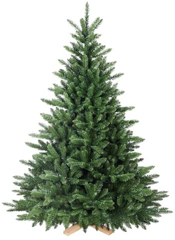 SHareconn Árbol de Navidad artificial de 6 pies, ramas densas 919 con soporte estable de madera de pino, 310 luces RGB multicolor para ambiente navideño